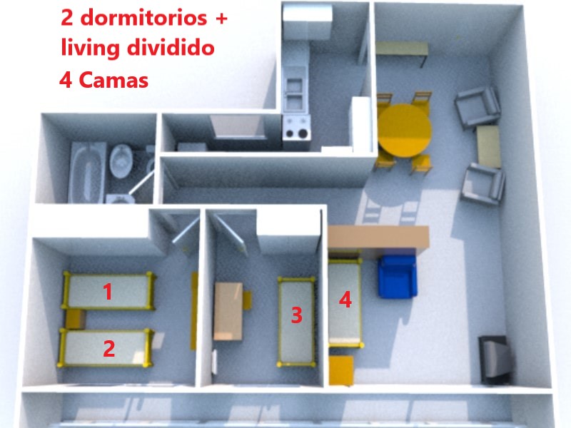 caballito alquiler Temporario AMOBLADO 4 estudiantes. Gran sala, 2 habitaciones, cocina, bao, lavadero y balcn